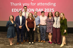 (from left) Drs. Eileen Lee, Kieran Patel, Mike DeVita, Alison Antes, Tom De Fer, Tony Dao, Abby Spencer, Janice Hanson, and Carolyn Dufault