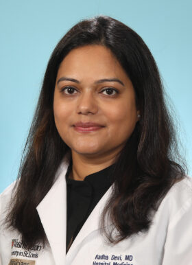 Portrait of Radha Devi Radhakrishna Pillai, MD, SFHM, FACP